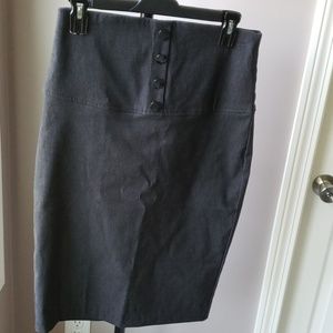 High Waisted Charcoal Skirt, Stretchy, Size L